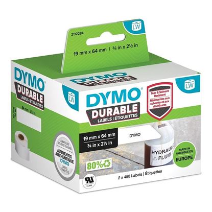 Dymo 2112284  (65 mm, , ) polypropylenové štítky 64mm x 19mm, bílé, 2x450 ks